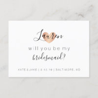 Werden Sie meine Bridesmaid sein - Herz Glam Rose 