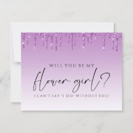 Werden Sie meine Bridesmaid sein - Lila Glitzer Tr Einladung