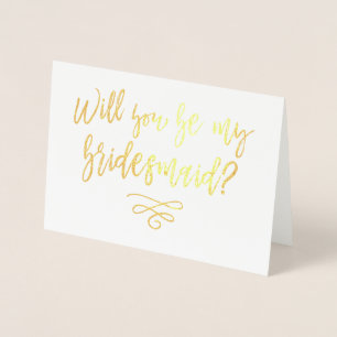 Werden Sie meine Bridesmaid-Typografie sein? Folienkarte