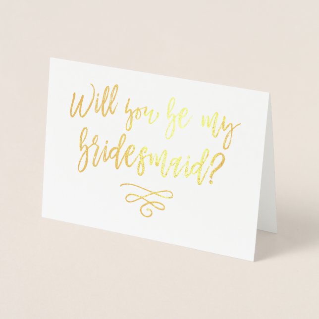 Werden Sie meine Bridesmaid-Typografie sein? Folienkarte (Vorderseite)
