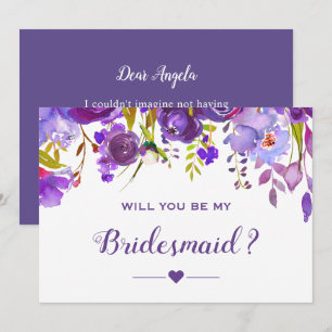 Werden Sie meine Bridesmaid-Violette Lila Blüte se Einladung