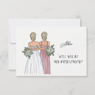 Werden Sie meine Bridesmaid-Vorschlagskarte Aquare RSVP Karte