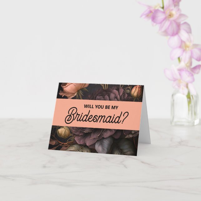 Werden Sie meine Bridesmaid-Vorschlagskarte sein? Karte (Orchidee)