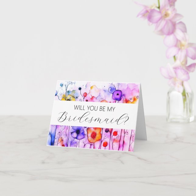 Werden Sie meine Bridesmaid-Vorschlagskarte sein? Karte (Orchidee)
