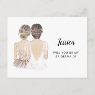 Werden Sie meine Bridesmaid-Vorschlagskarte sein? Postkarte