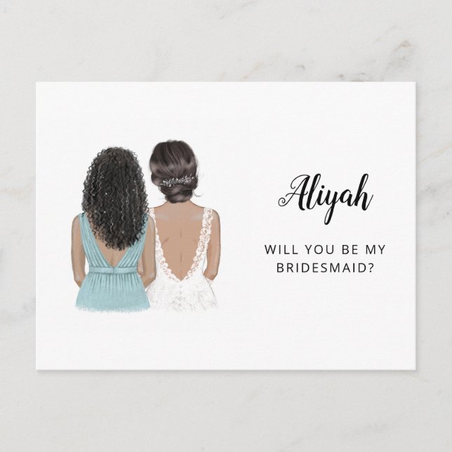 Werden Sie meine Bridesmaid-Vorschlagskarte sein? Postkarte (Vorderseite)