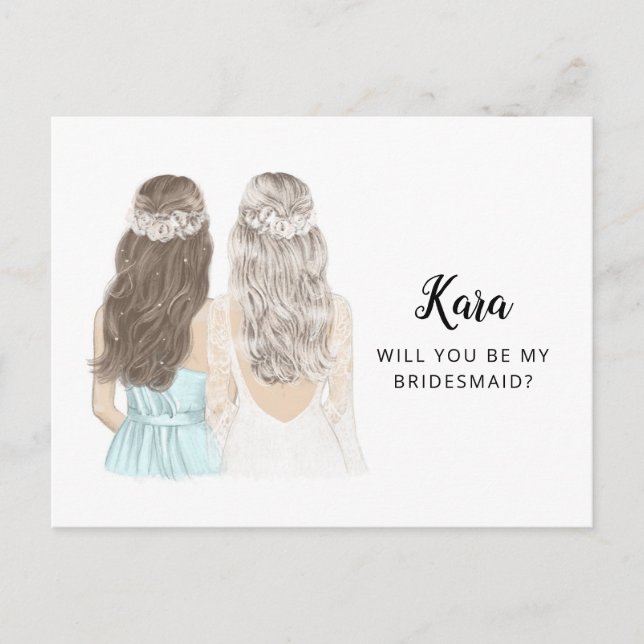 Werden Sie meine Bridesmaid-Vorschlagskarte sein? Postkarte (Vorderseite)