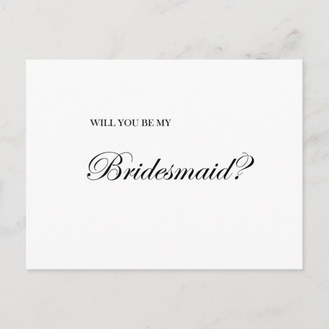 Werden Sie meine Bridesmaid-Vorschlagskarte sein Postkarte (Vorderseite)