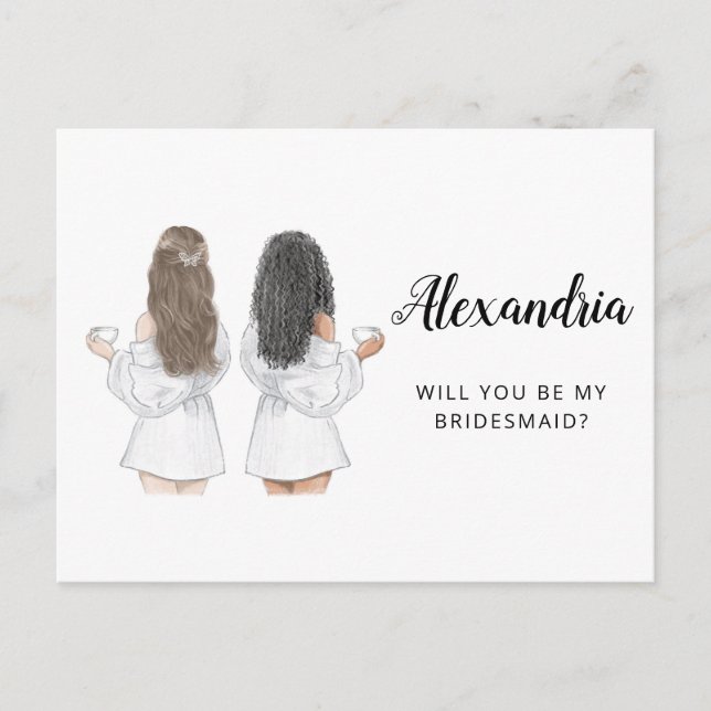 Werden Sie meine Bridesmaid-Vorschlagskarte sein? Postkarte (Vorderseite)