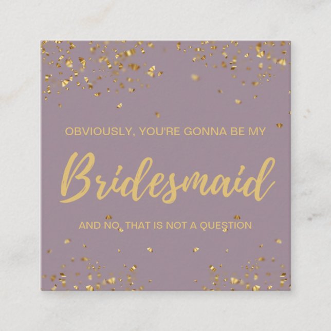 Werden Sie meine Einladungskarte von Bridesmaid se Quadratische Visitenkarte (Vorderseite)