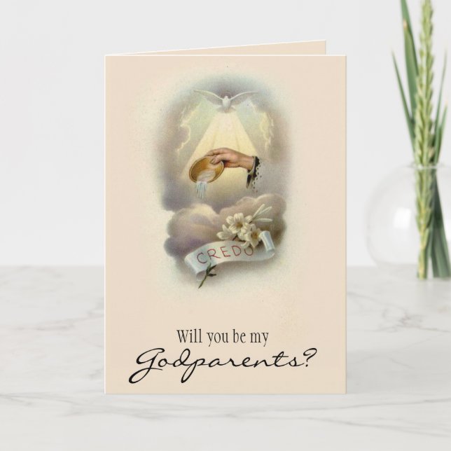 Werden Sie meine Eltern Vorschlag Taufe Einladung (Vorderseite)