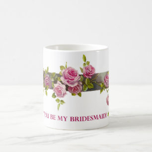 Werden Sie meine geblümte Brautjungfrau-Tasse sein Kaffeetasse