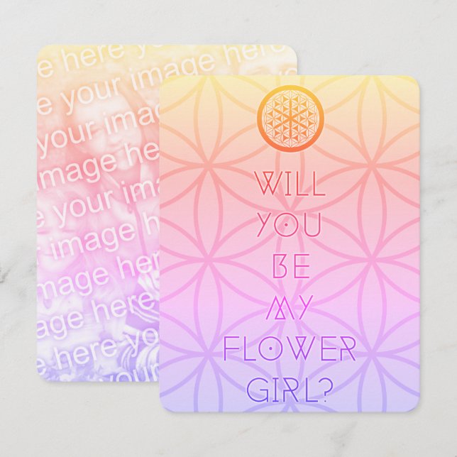 Werden Sie meine heilige Blume sein? Einladung (Vorne/Hinten)