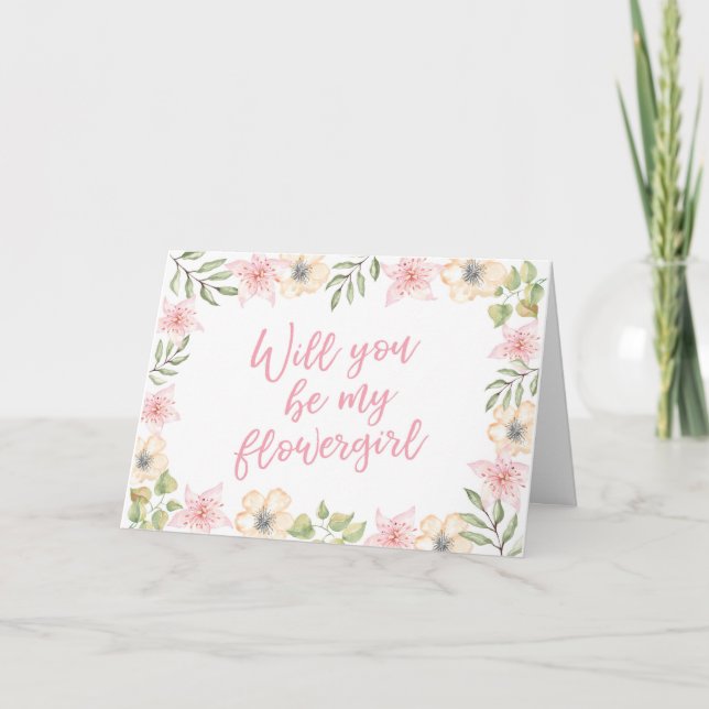 Werden Sie meine Hochzeitskarte für das Blumenmädc Einladung (Vorderseite)