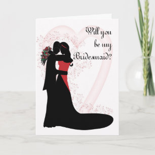 Werden Sie meine hübsche Bridesmaid-Silhouette sei Einladung