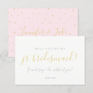 Werden Sie meine Jr.Bridesmd-Karte - Goldene Punkt Einladung