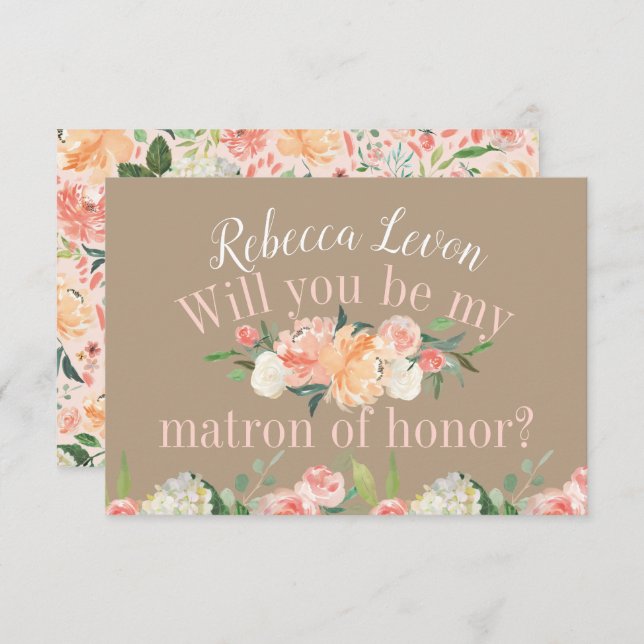 Werden Sie meine Matron der Ehrenblüte des Frühlin Einladung (Vorne/Hinten)