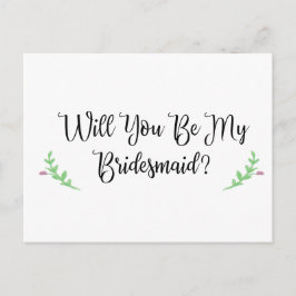 Werden Sie meine Schlichte Postkarte für Bridesmai