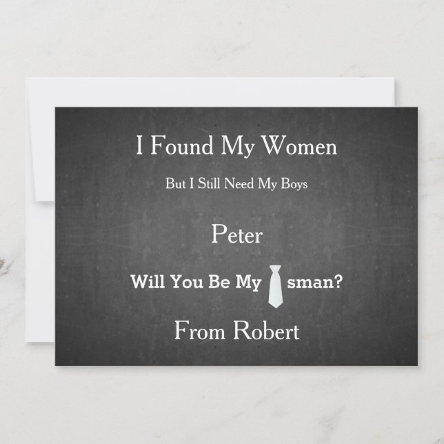 Werden Sie meine Trauzeuge Black Chalk Board Red K Einladung (Vorderseite)