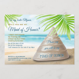 Werden Sie meine Trauzeugin Beach Wedding Muschel Einladung