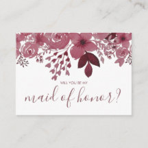 Werden Sie meine Trauzeugin Burgundy Floral sein?
