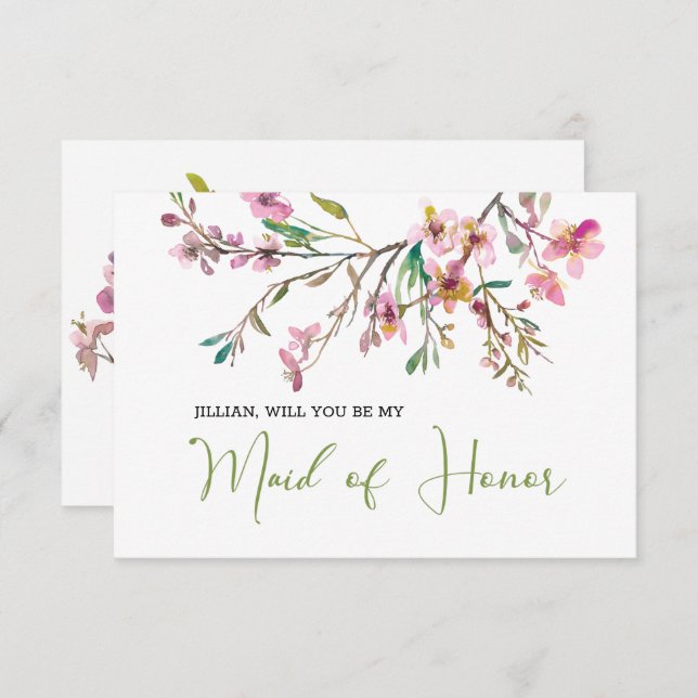 Werden Sie meine Trauzeugin Cherry Blossom sein? (Vorne/Hinten)