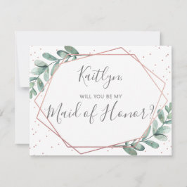 Werden Sie meine Trauzeugin Eukalyptus Geometric s