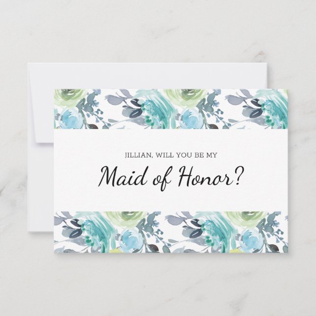 Werden Sie meine Trauzeugin hellblau gelb sein? (Vorderseite)