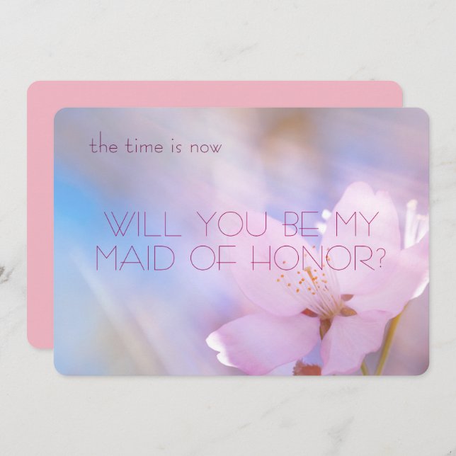 Werden Sie meine Trauzeugin Kirschblüte sein? Einladung (Vorne/Hinten)