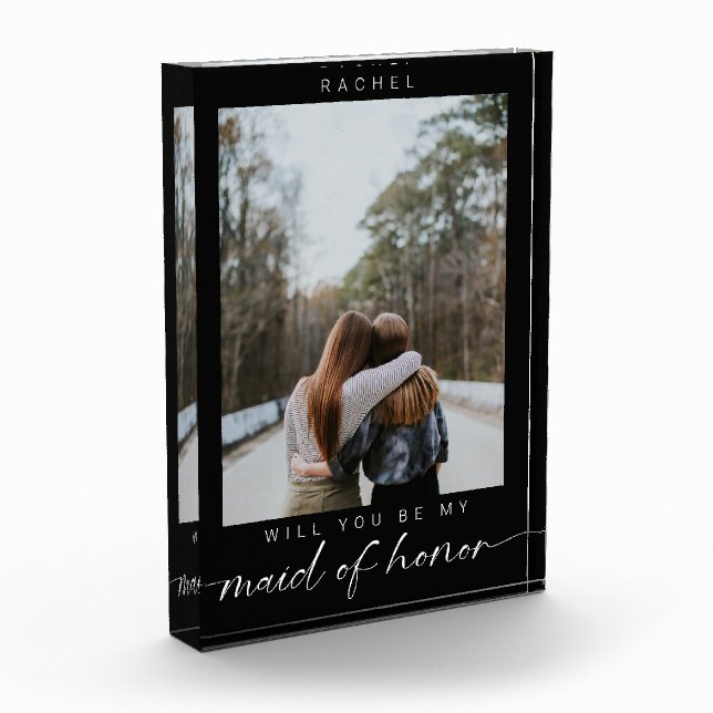 Werden Sie meine Trauzeugin Minimalistisch Foto Ch (Links)