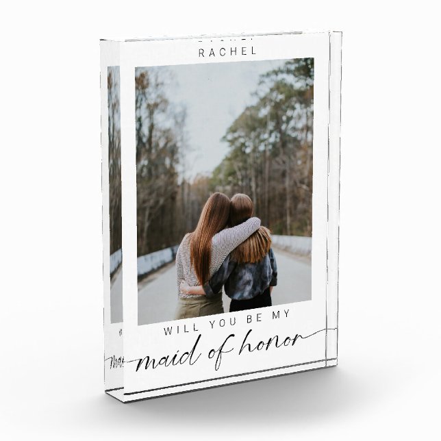 Werden Sie meine Trauzeugin Minimalistisch Foto Ch (Links)