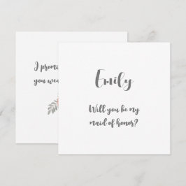 Werden Sie meine Trauzeugin-Note-Karte sein? Dankeskarte