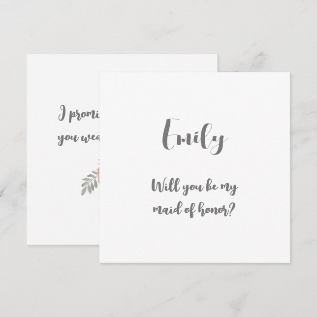 Werden Sie meine Trauzeugin-Note-Karte sein? Dankeskarte (Vorne/Hinten)