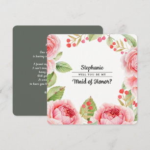 Werden Sie meine Trauzeugin sein? Aquarellblume Einladung