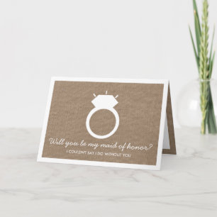 Werden Sie meine Trauzeugin sein? Burlap Ring Card Einladung