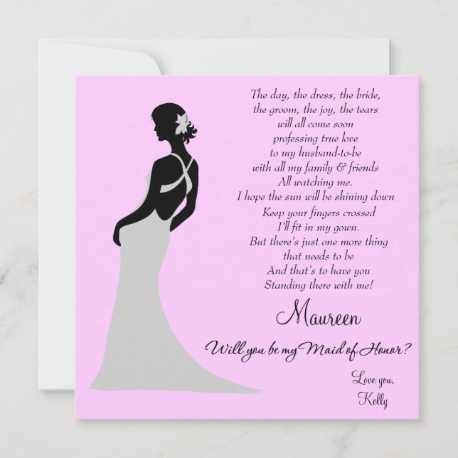 Werden Sie meine Trauzeugin sein?Karte Einladung (Vorderseite)