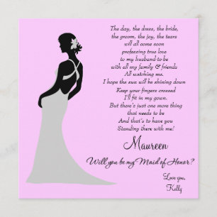 Werden Sie meine Trauzeugin sein?Karte Einladung