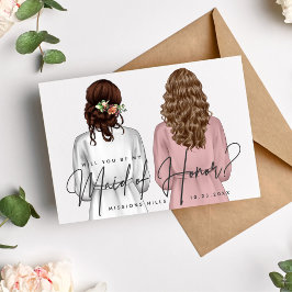 Werden Sie meine Trauzeugin sein? Mädchen in Robes Einladung