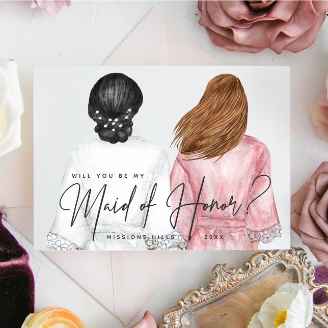 Werden Sie meine Trauzeugin sein? Mädchen in Robes Einladung (Von Creator hochgeladen)