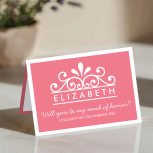 Werden Sie meine Trauzeugin sein? Pink Tiara Card Einladung