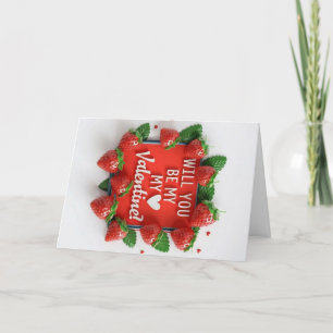 Werden Sie meine Valentine Card Erdbeeren Liebe Ka Dankeskarte