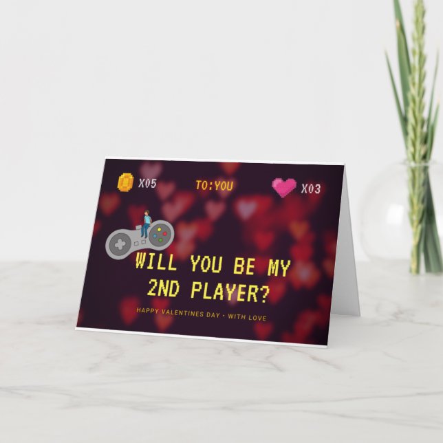Werden Sie meine Valentine des 2. Spielers sein? Karte (Vorderseite)