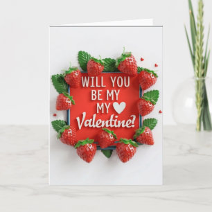 Werden Sie meine Valentine Juicystrawbere-Liebe se Dankeskarte