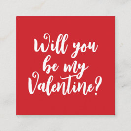 Werden Sie meine Valentine, moderne rote Skripters Begleitkarte