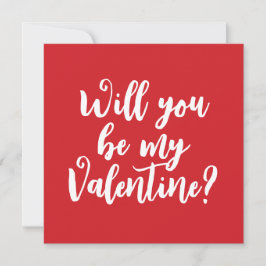 Werden Sie meine Valentine, moderne rote Skripters Karte