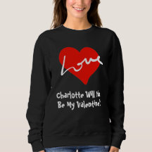 Werden Sie meine Valentine Red Liebe Heart Black