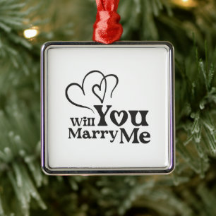 Werden Sie mich heiraten - Vorschlag zur Sonnenhoc Ornament Aus Metall