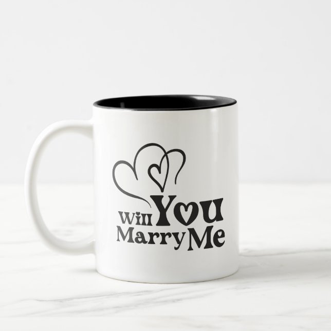 Werden Sie mich heiraten - Vorschlag zur Sonnenhoc Zweifarbige Tasse (Links)