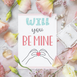WERDEN SIE MINE - Valentinstag rosa Karte