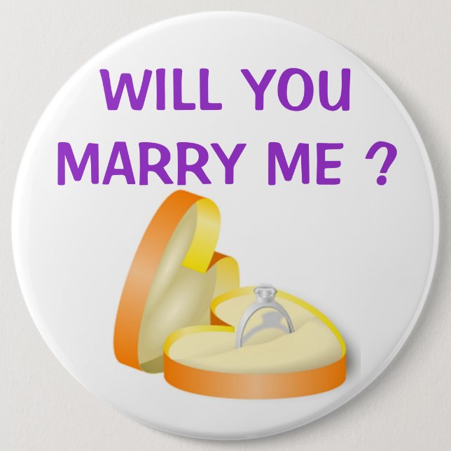 "WERDEN SIE MIR VERHEIRATEN?" VERLOBUNG RING BUTTON (Vorderseite)